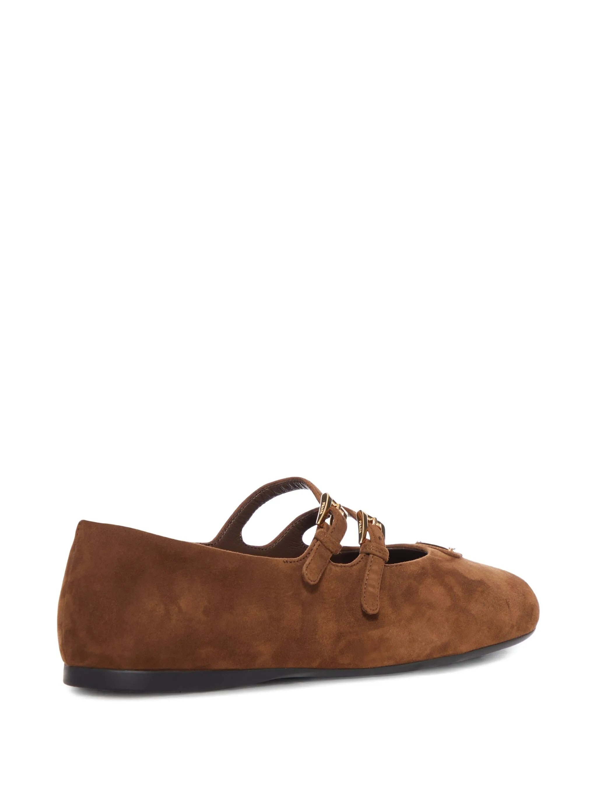 Prada Double-buckle Suede Ballet Flats - 3