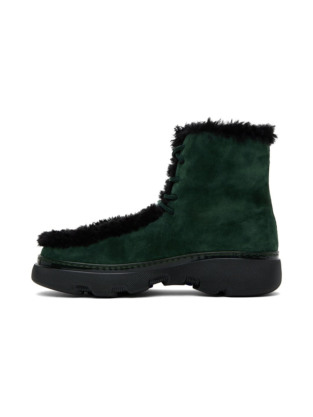 Green Shearling Creeper Boots - 3