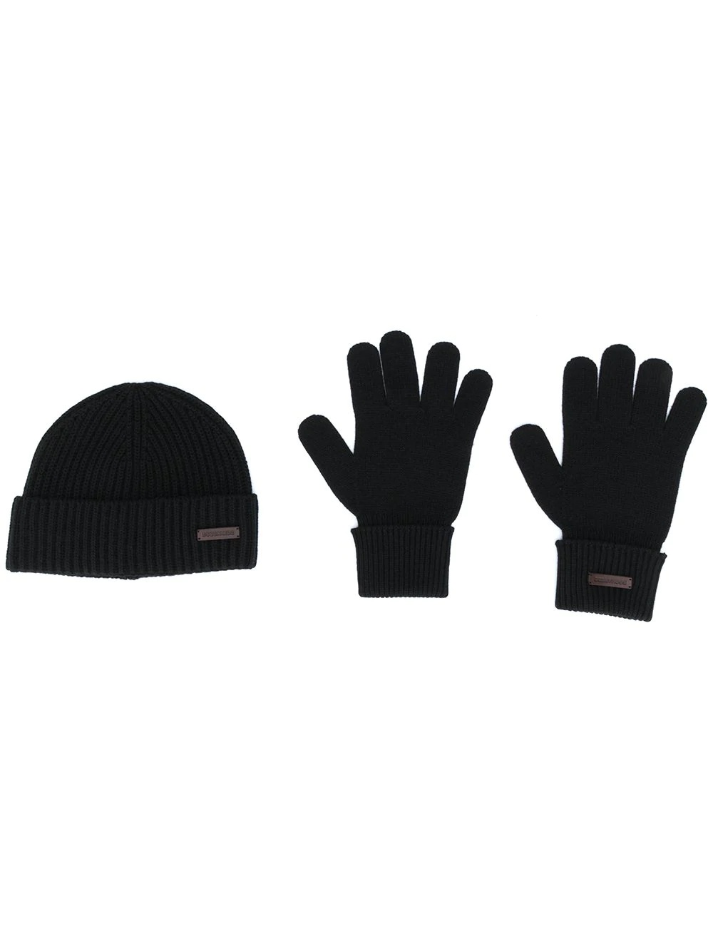 knitted beanie and gloves set - 1