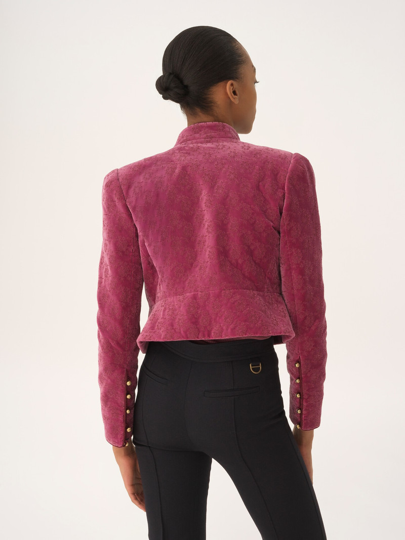 CROPPED FITTED JACKET IN VELVET 4