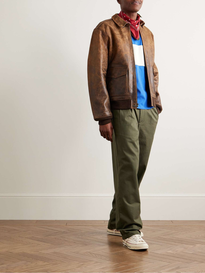 Noah Straight-Leg Pleated Cotton-Twill Trousers outlook