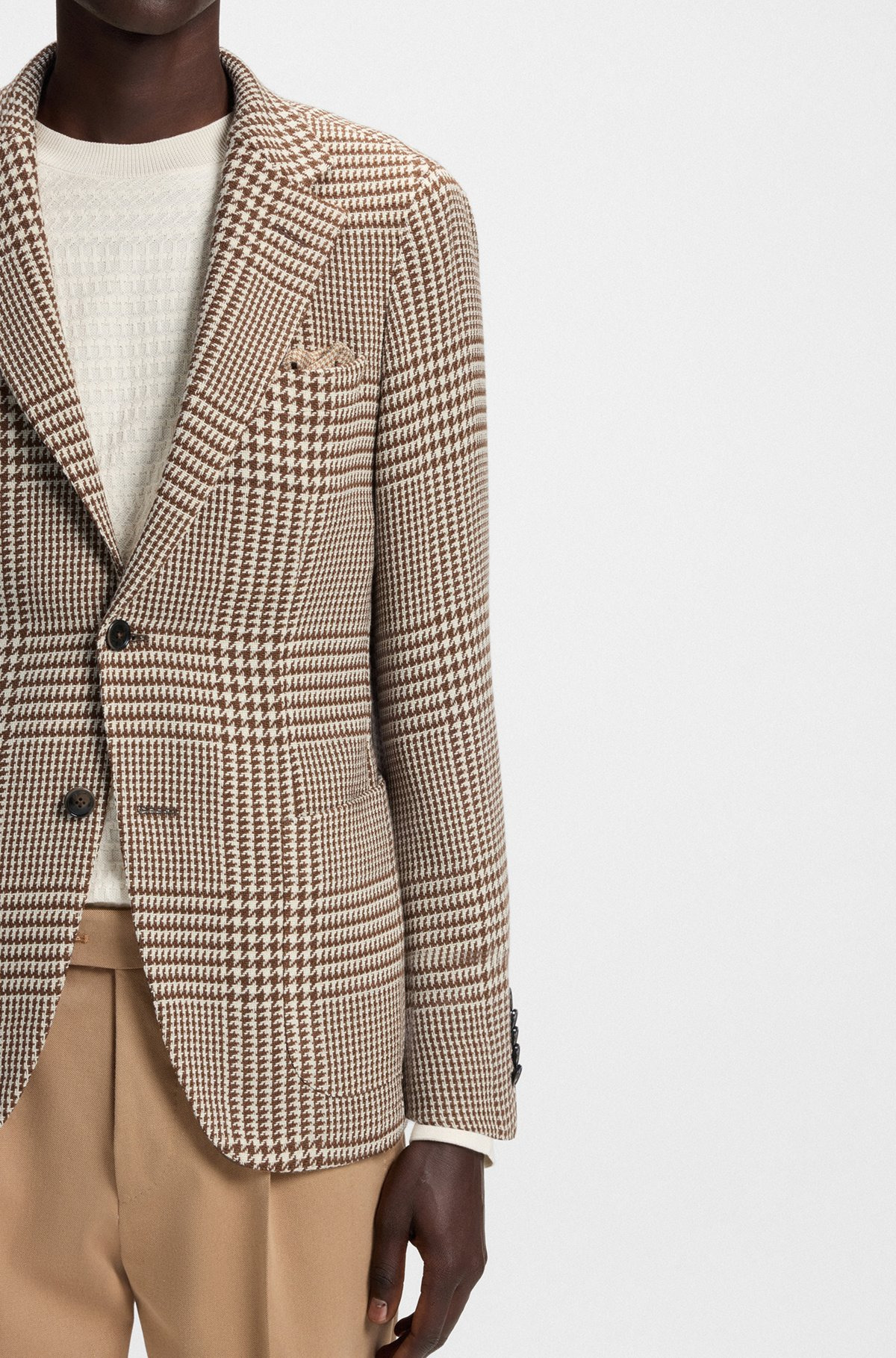 SLIM-FIT BLAZER IN CHECKERED WOOL - 6