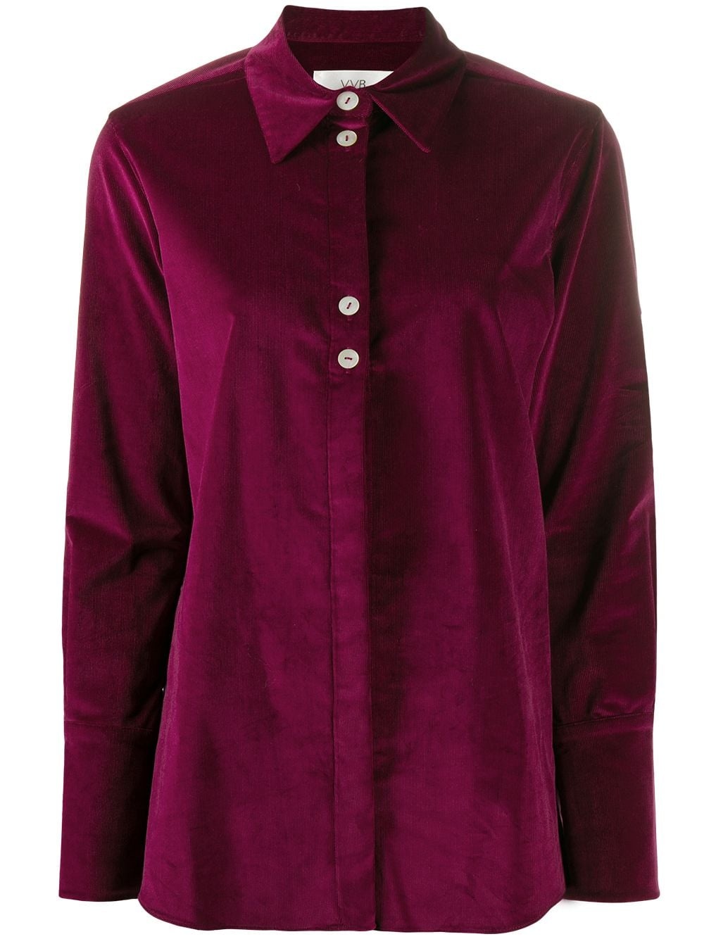 corduroy pointed collar shirt - 1