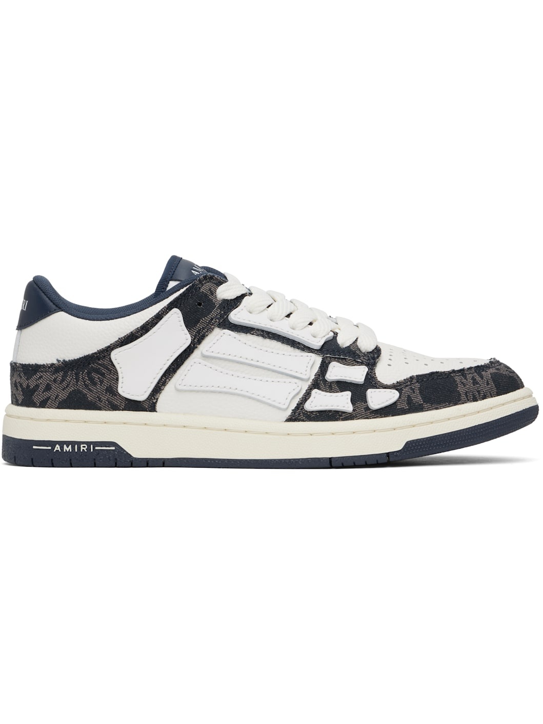 Navy & White MA Quad Skel Top Low Sneakers - 1