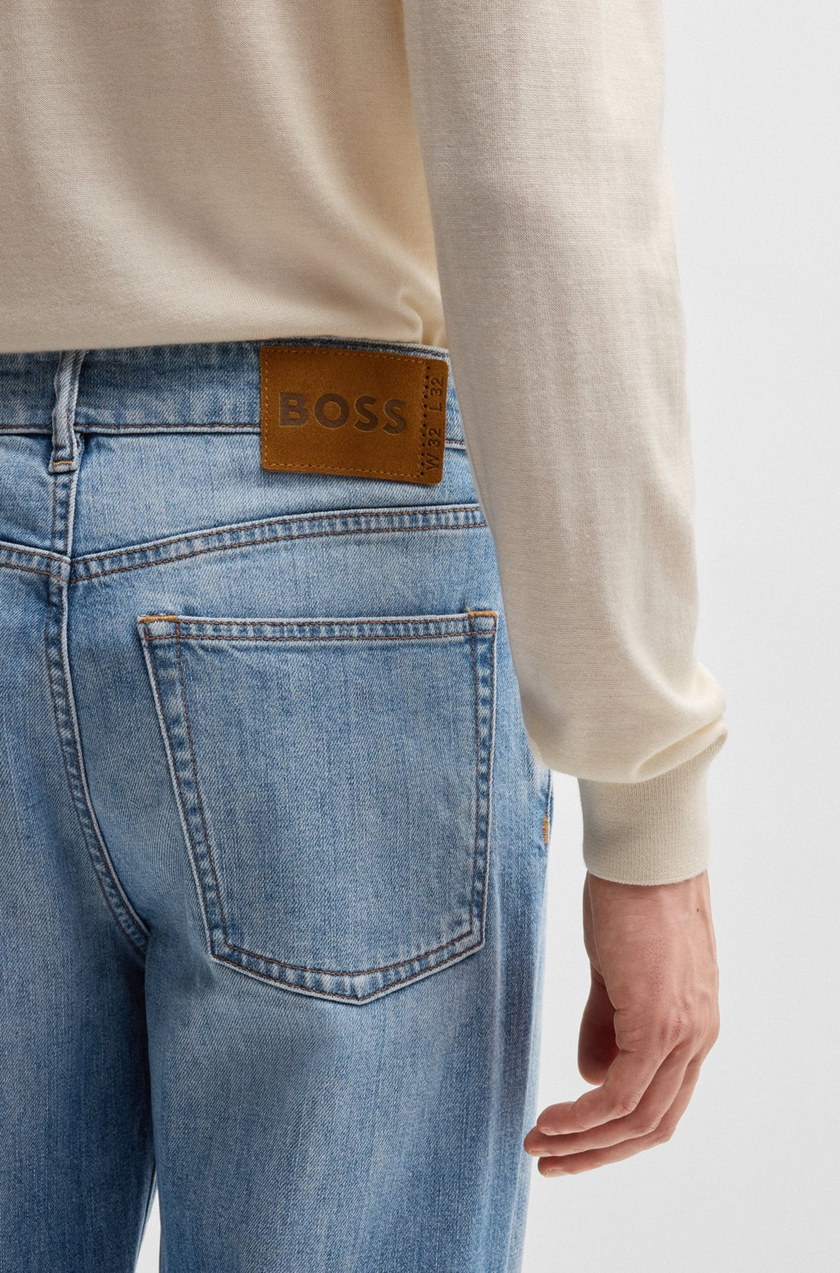 CLASSIC-FIT JEANS IN BLUE COMFORT-STRETCH DENIM - 5