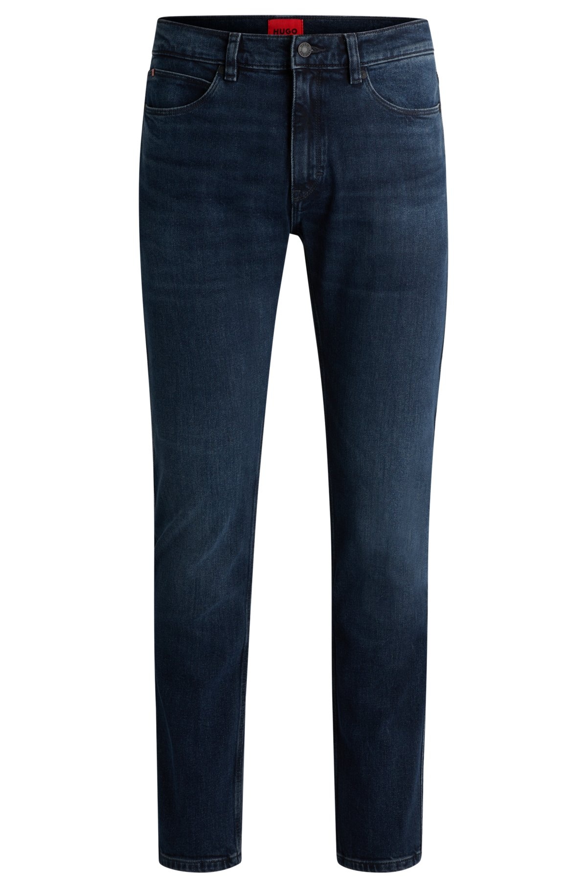 SLIM-FIT JEANS IN BLUE-BLACK STRETCH DENIM - 1