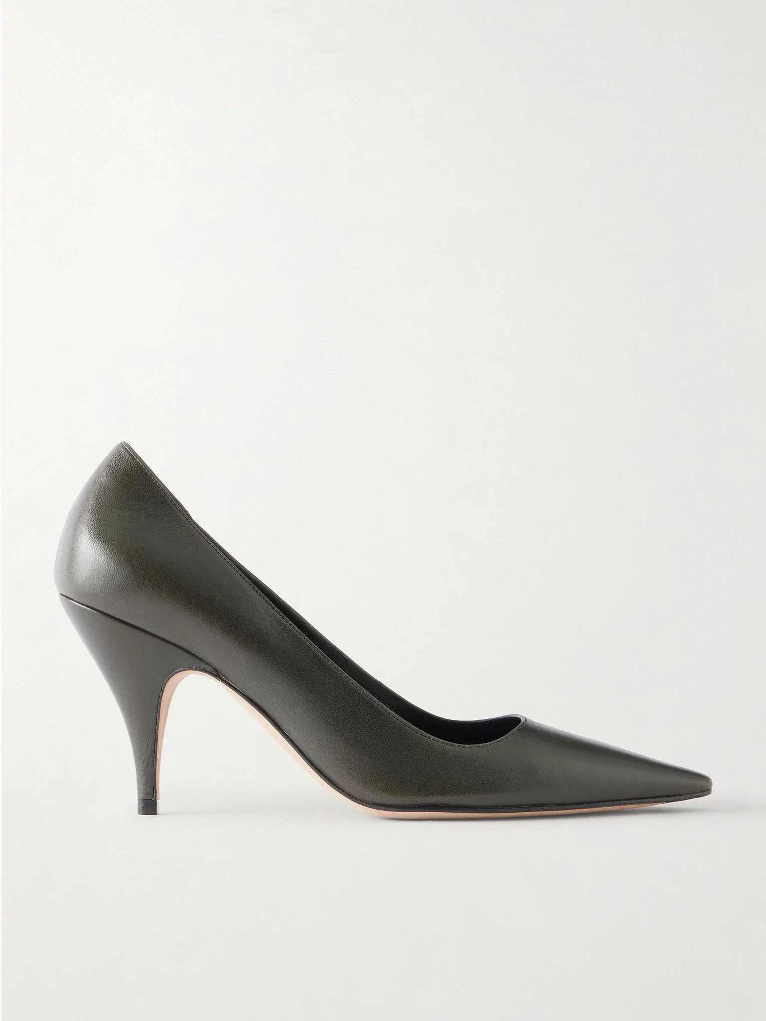 Liisa Three leather pumps Forest green - 1