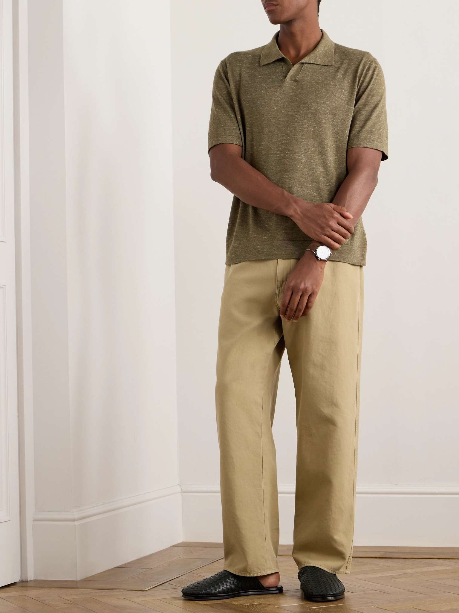 Silk, Cashmere and Linen-Blend Polo Shirt - 2