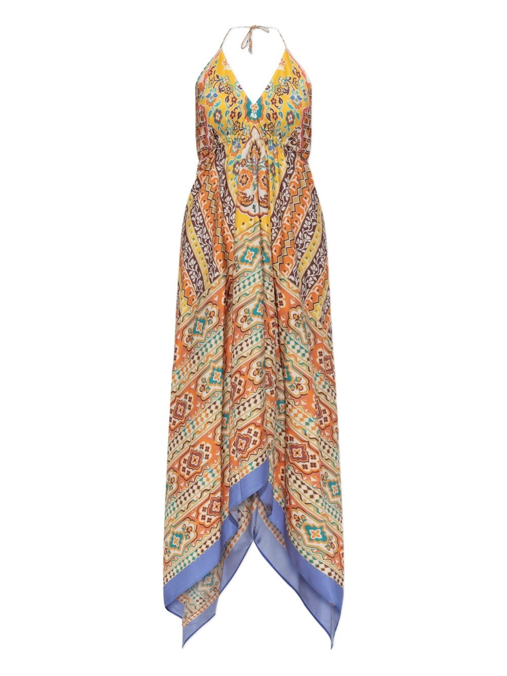 halter-neck patterned dress - 1