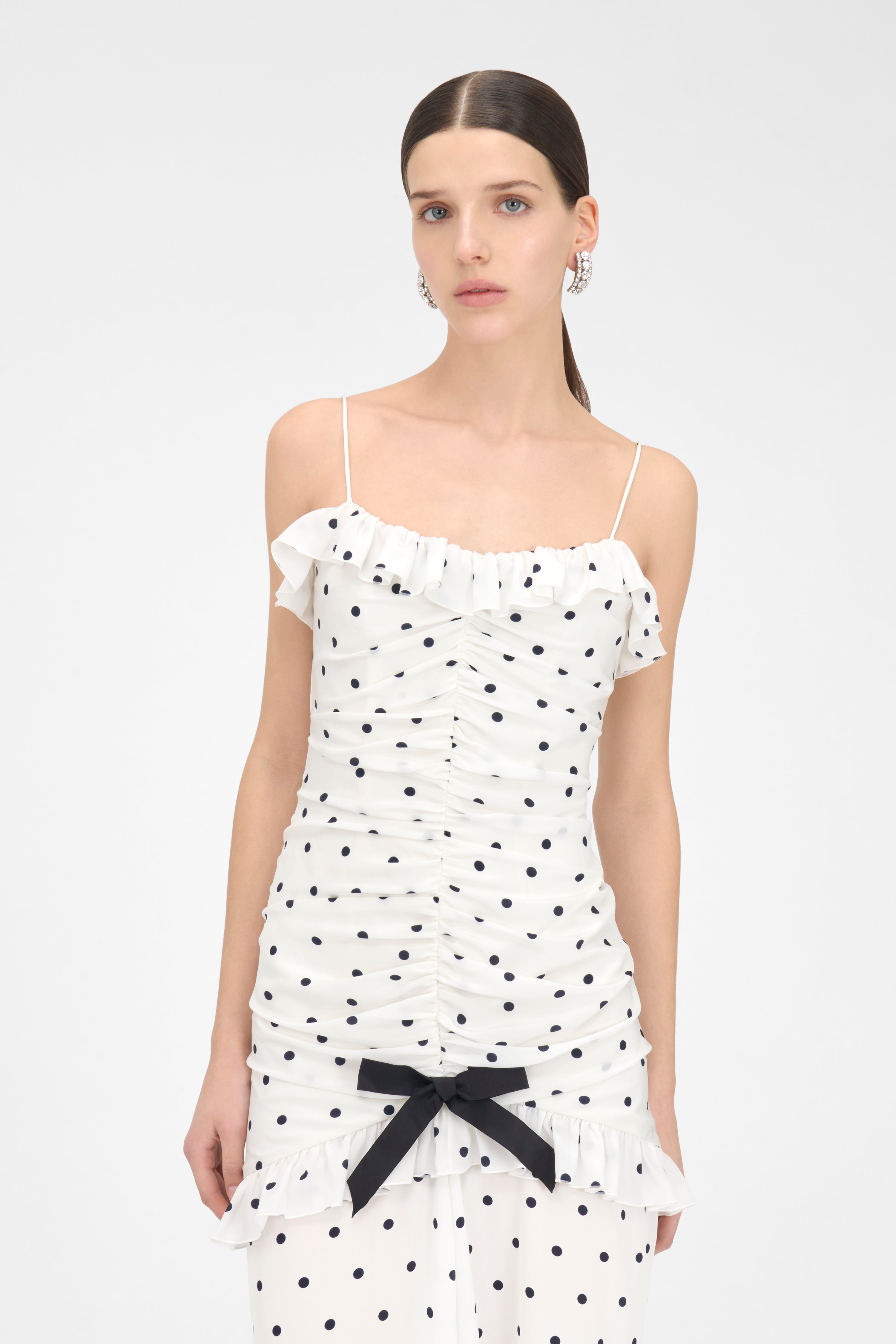 POLKA DOT DRESS WITH SPLIT - 5