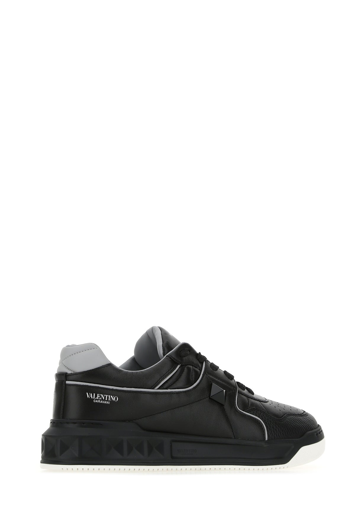 Black nappa leather One Stud sneakers - 3