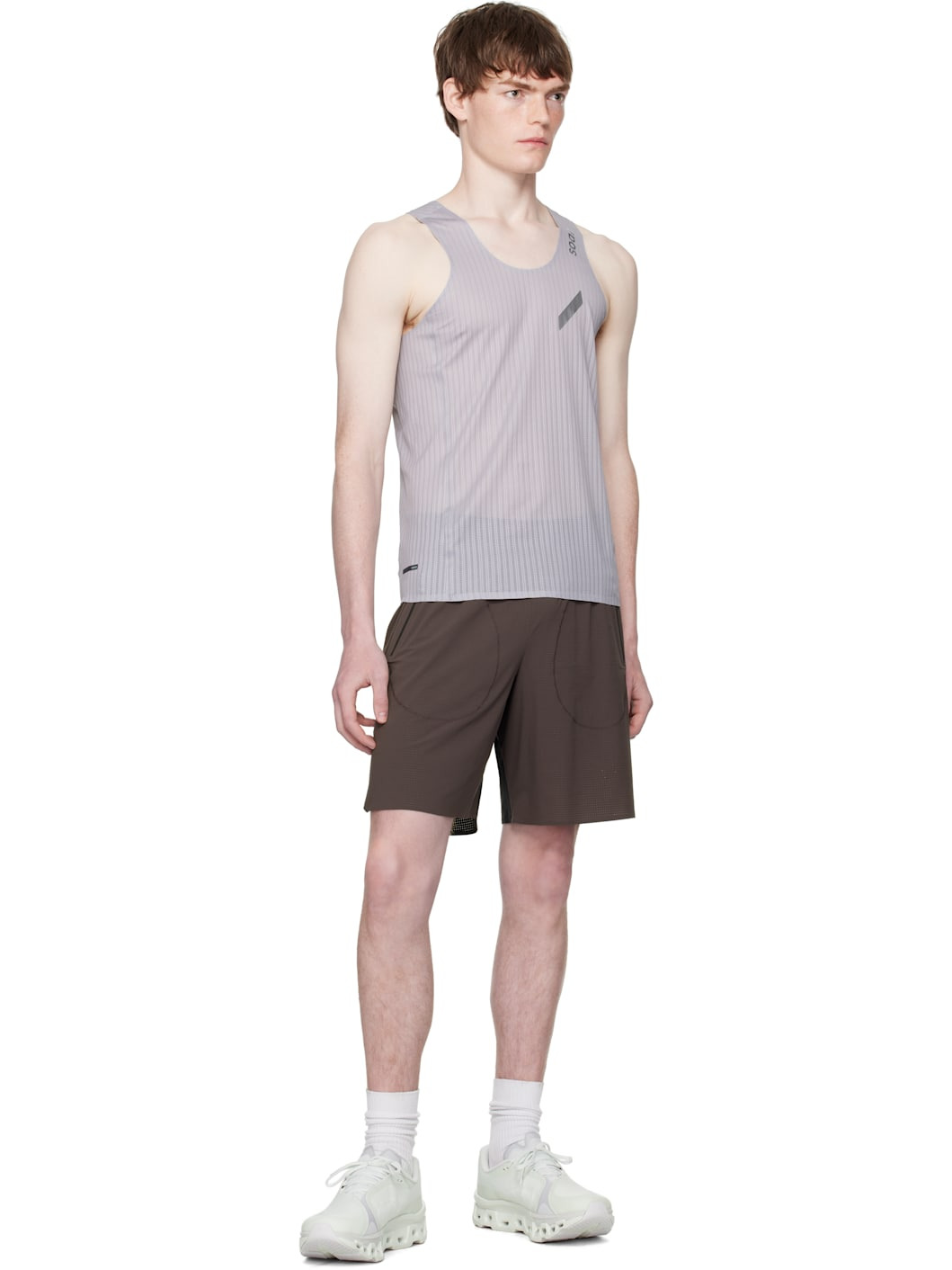 Gray Lightweight SPACE3D Race Tank Top - 4