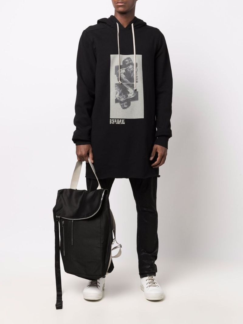 graphic-print longline hoodie - 2