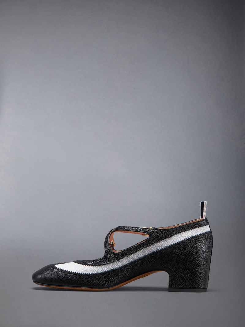 Pebble Grain 40mm Block Heel Criss Cross Thom John 3