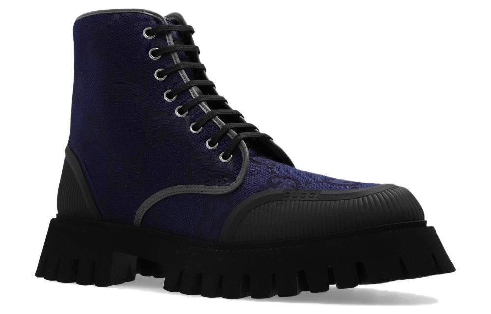 Gucci Maxi GG Lace Up Sneakers 'Navy' 699970-UKOF0-4549 - 2