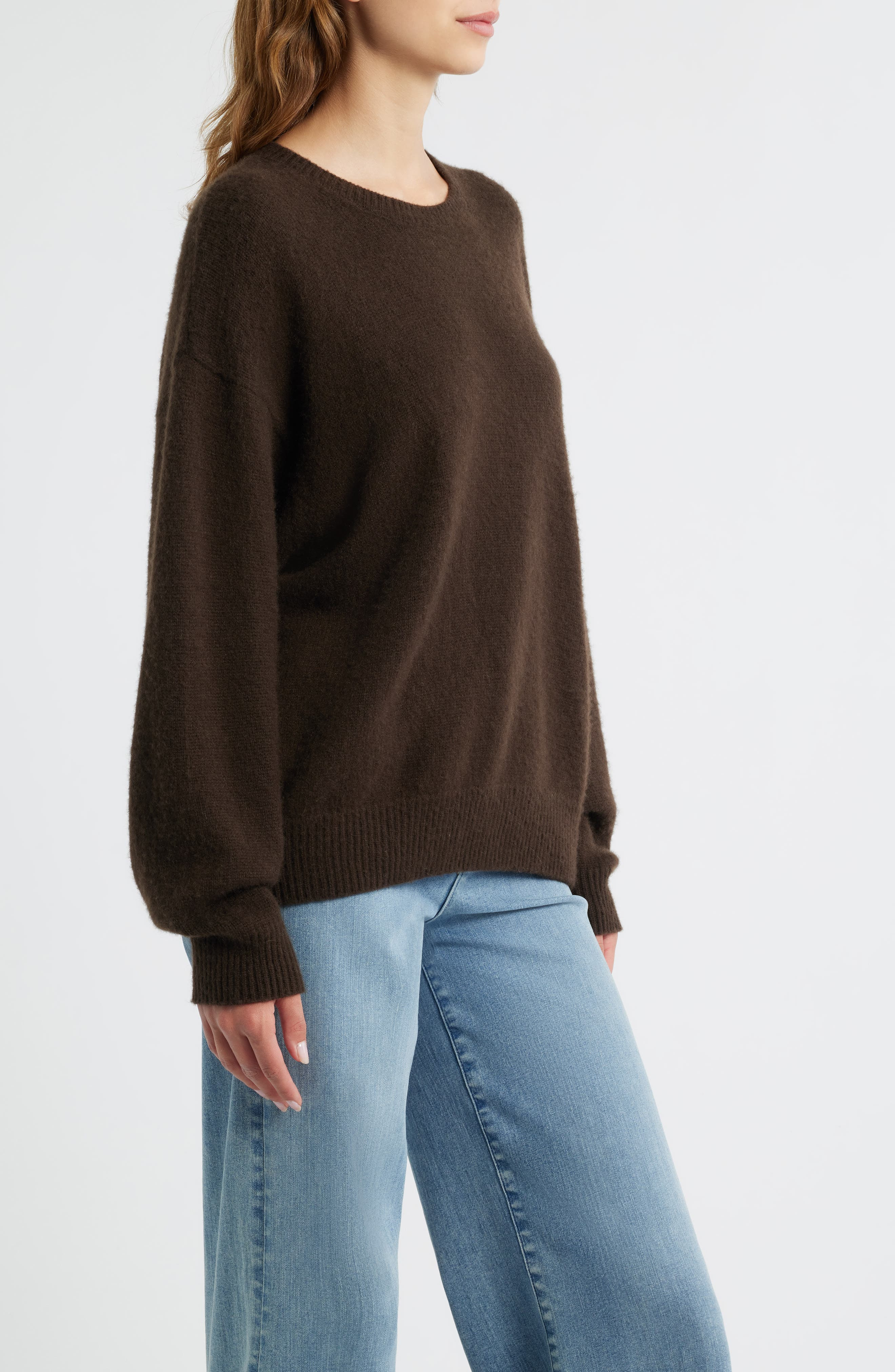 FRAME The Cashmere Brushed Sweater in Coffee at Nordstrom - 3