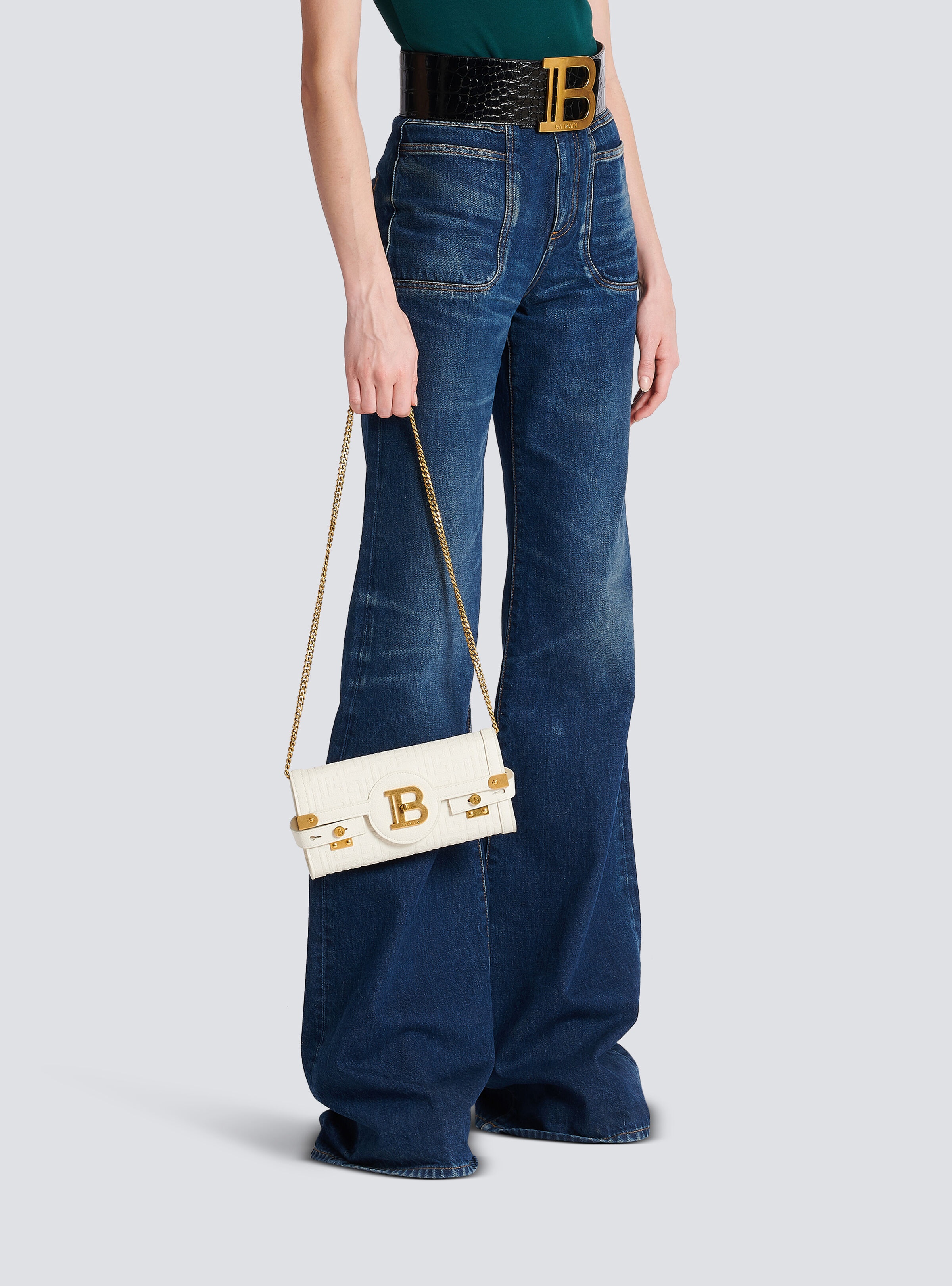 B-Buzz 23 monogrammed grained leather clutch 9