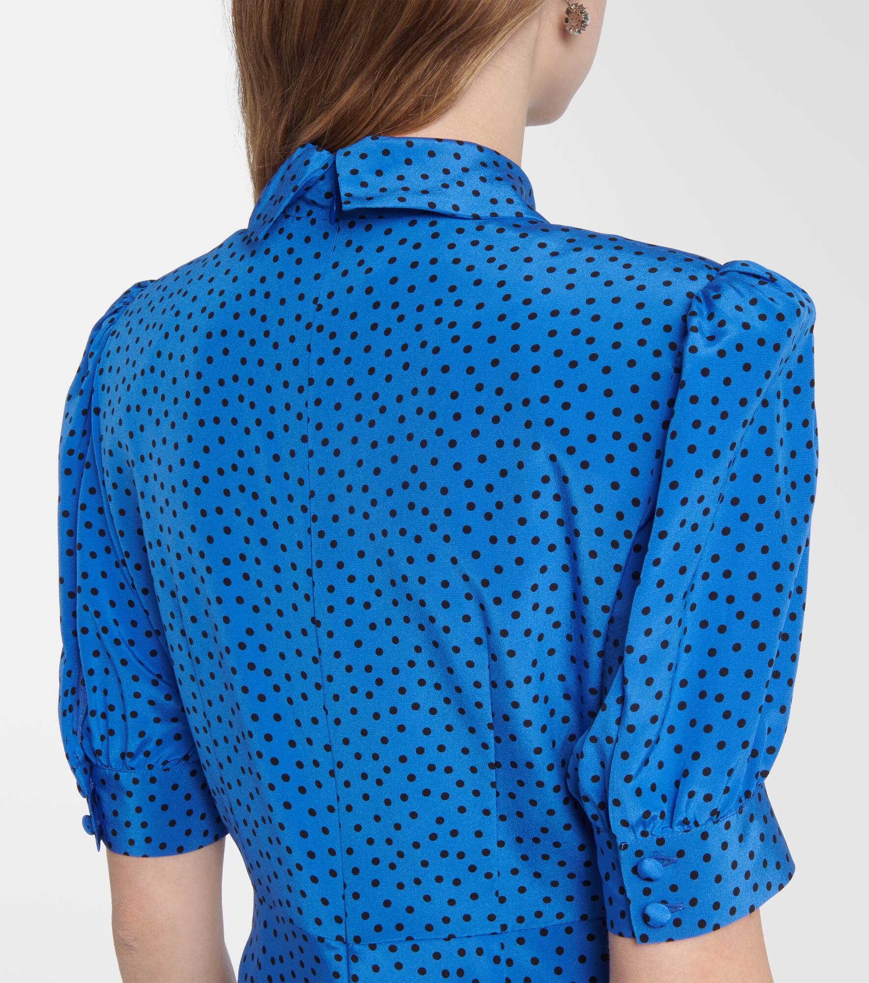 Polka-dot silk maxi dress - 6