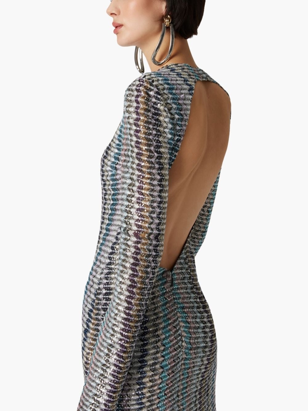 cut out-detail sequinned dress - 4