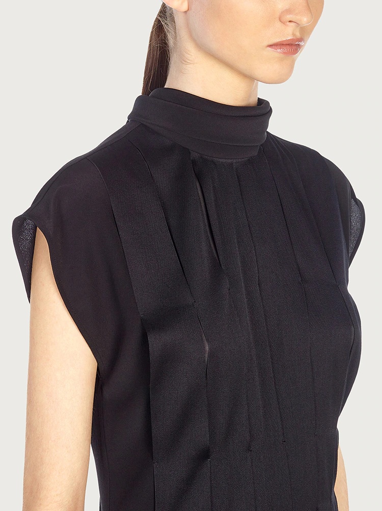 PLEATED SILK DRESS - 6
