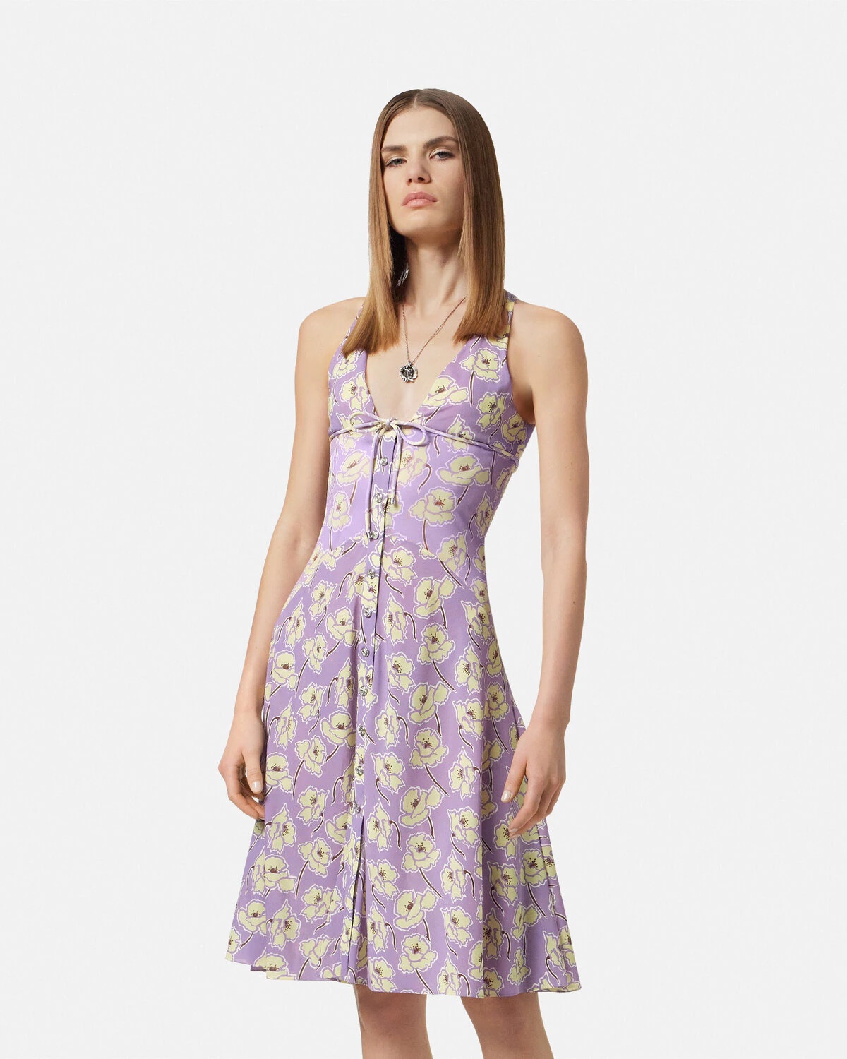 Poppies Silk Georgette Midi Dress - 4