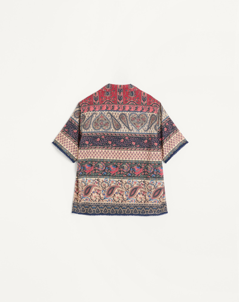 Valentino BOWLING SHIRT IN COTTON MUSLIN WITH VOYAGE IMAGINAIRE PRINT AND PASSEMENTERIE TRIMS outlook
