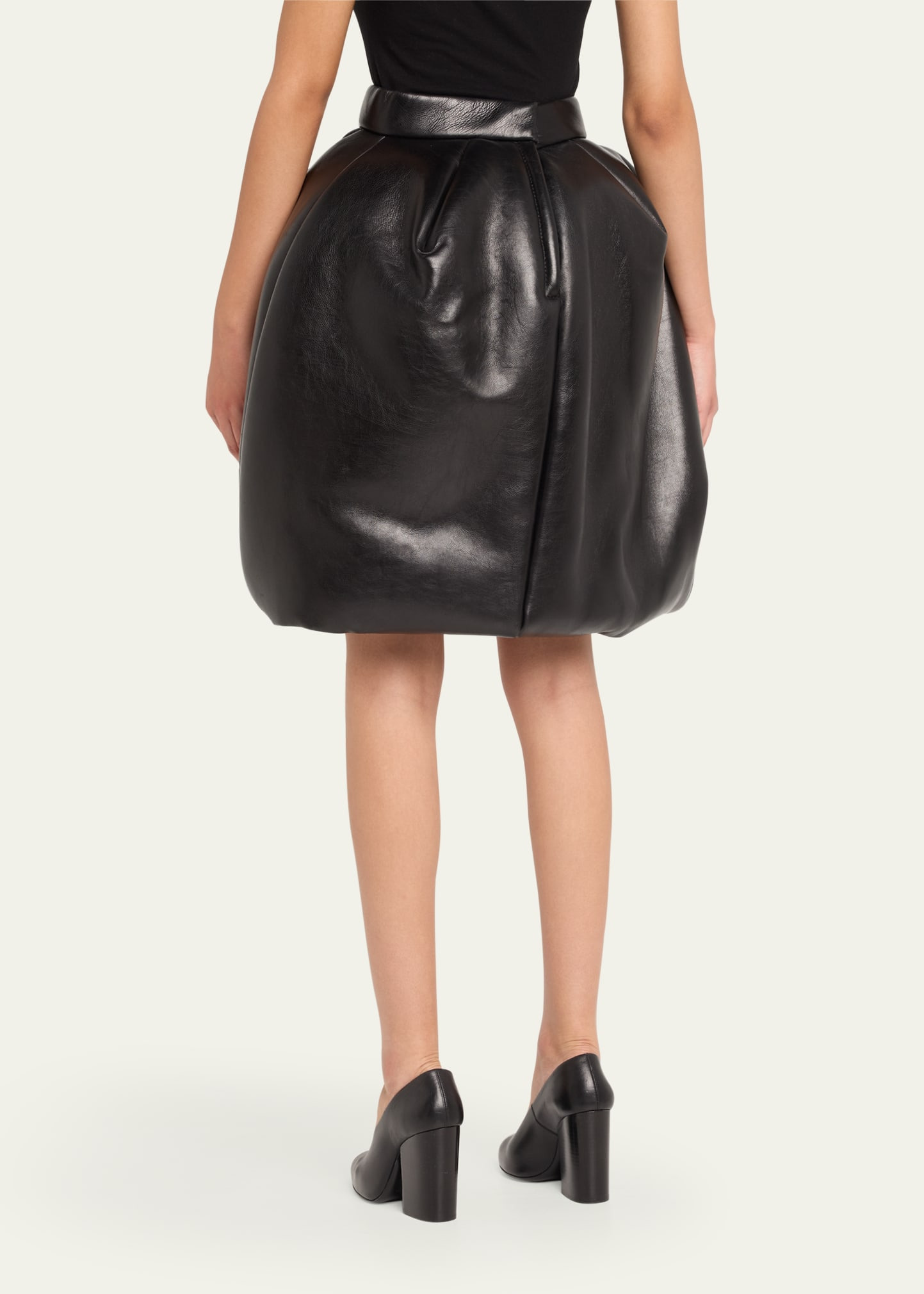 Leather Bubble Skirt - 3