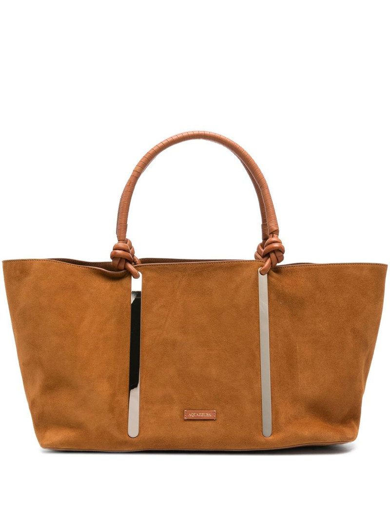Muse knotted-handle suede tote bag 1