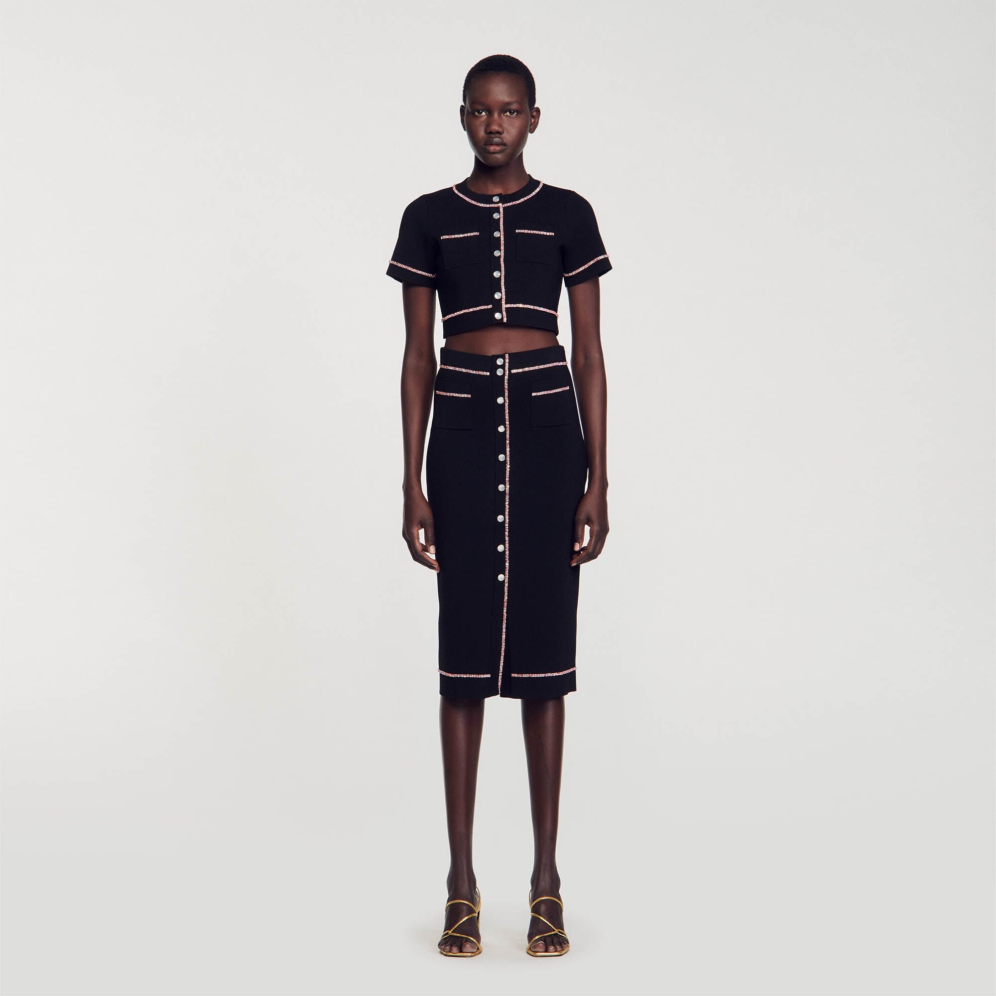 RHINESTONE MIDI SKIRT - 3