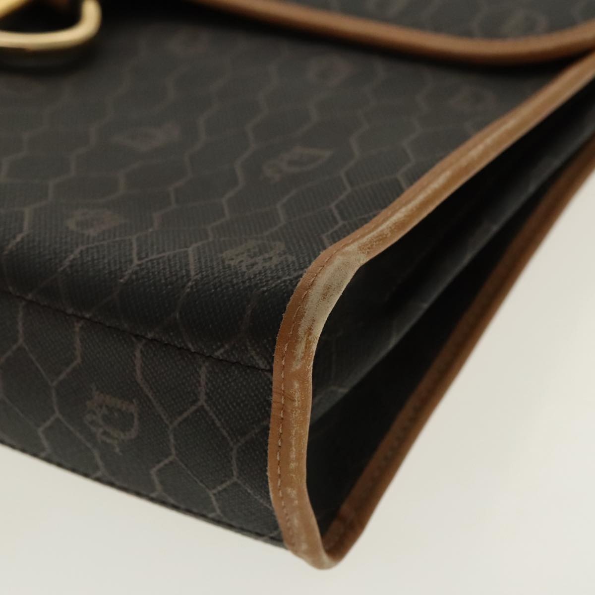 DIOR Honeycomb Canvas Hand Bag Black Gold - 9