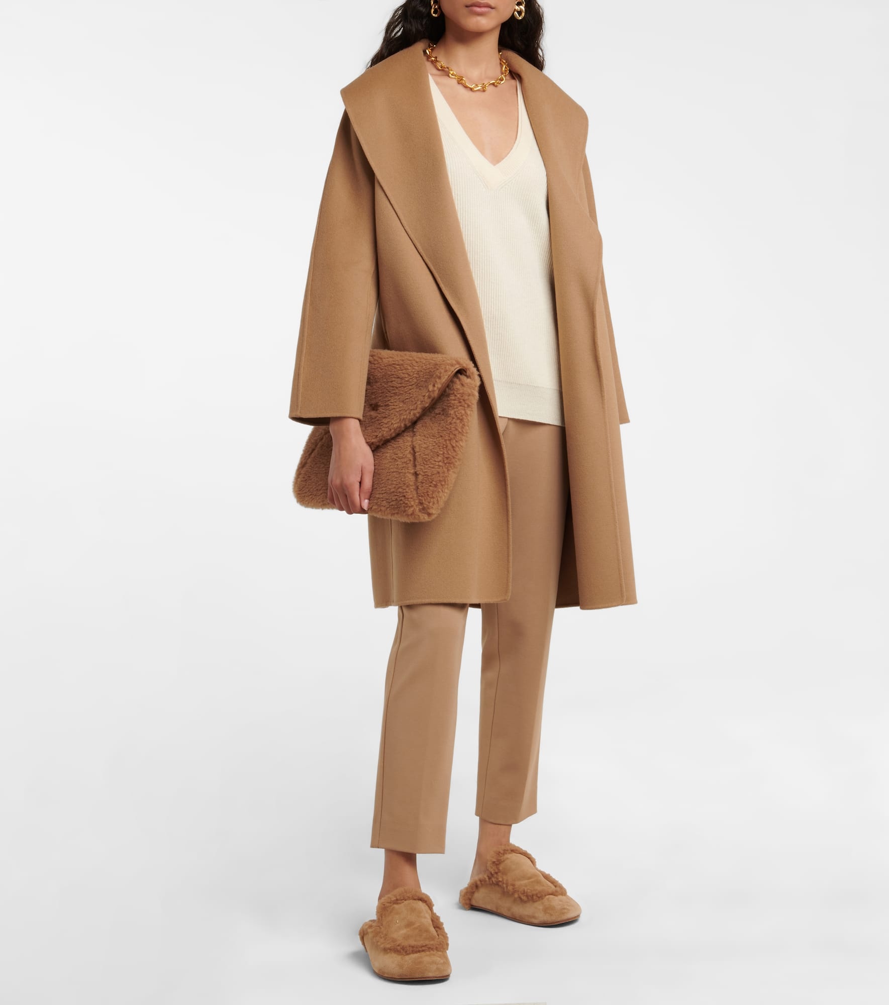 Messi belted virgin-wool coat - 2