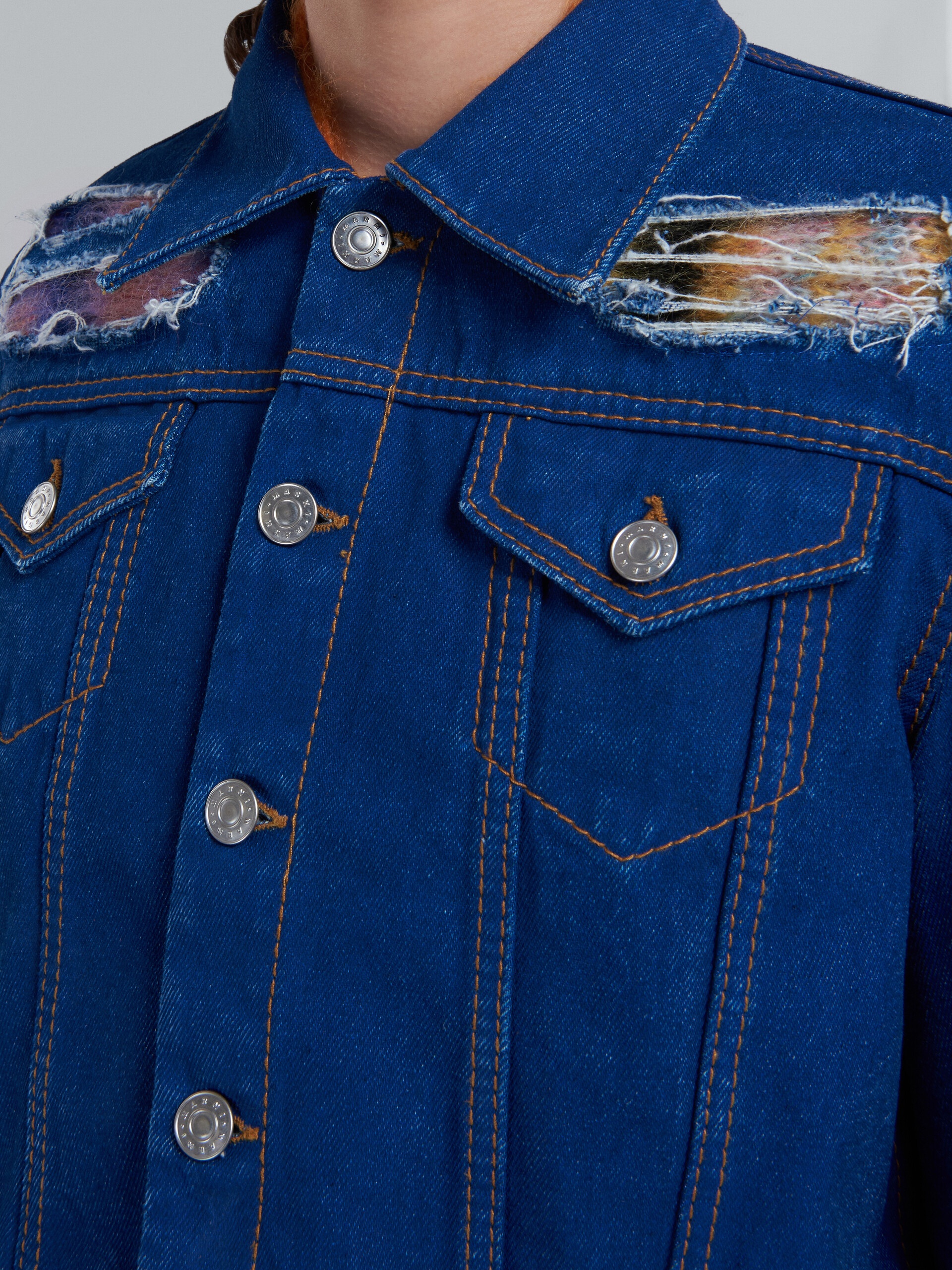 BLUE DENIM AND MOHAIR JACKET - 5