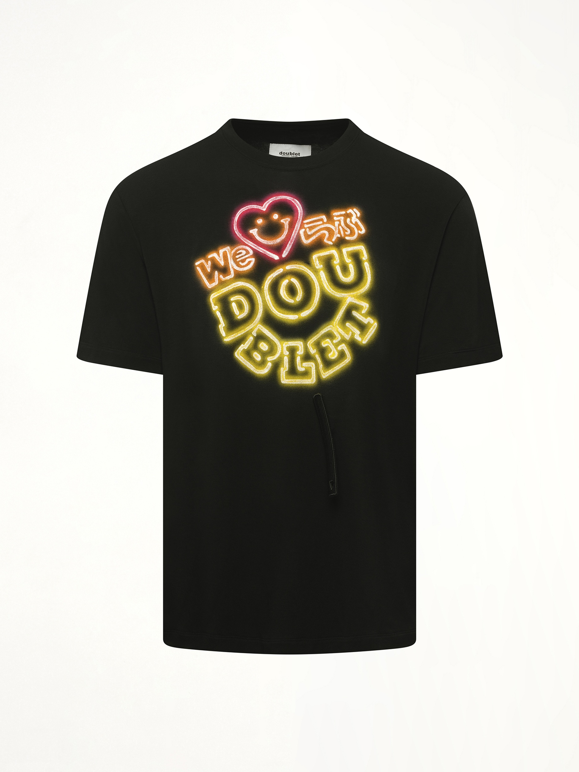 Big Doublet Neon Paint Fan Service T-Shirt in Black - 2
