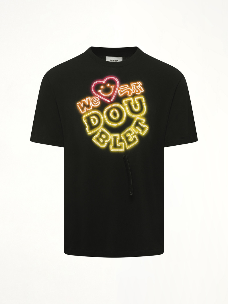 doublet Big Doublet Neon Paint Fan Service T-Shirt in Black outlook