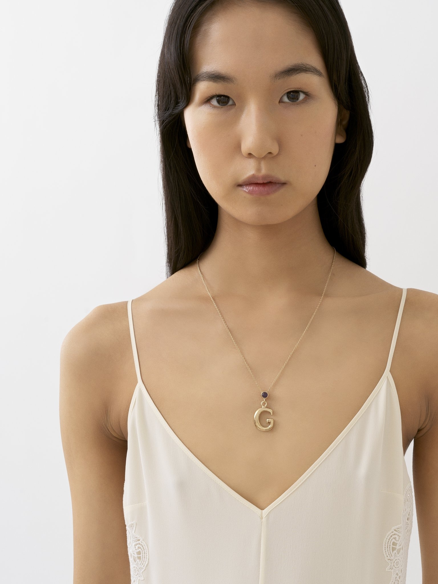 ALPHABET NECKLACE WITH PENDANT G - 3