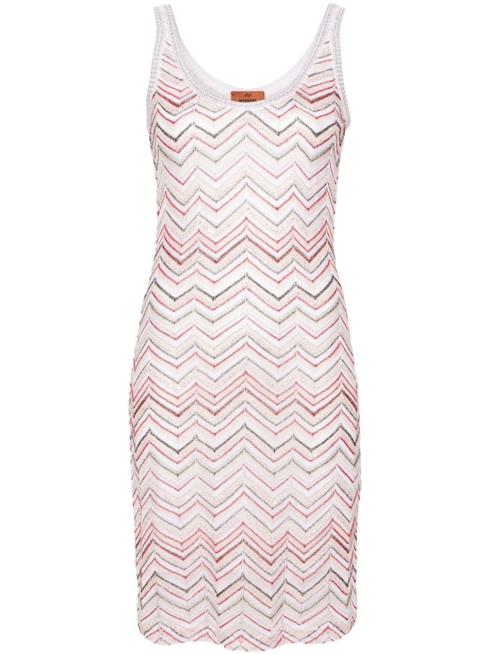 sequined zigzag-woven dress - 1