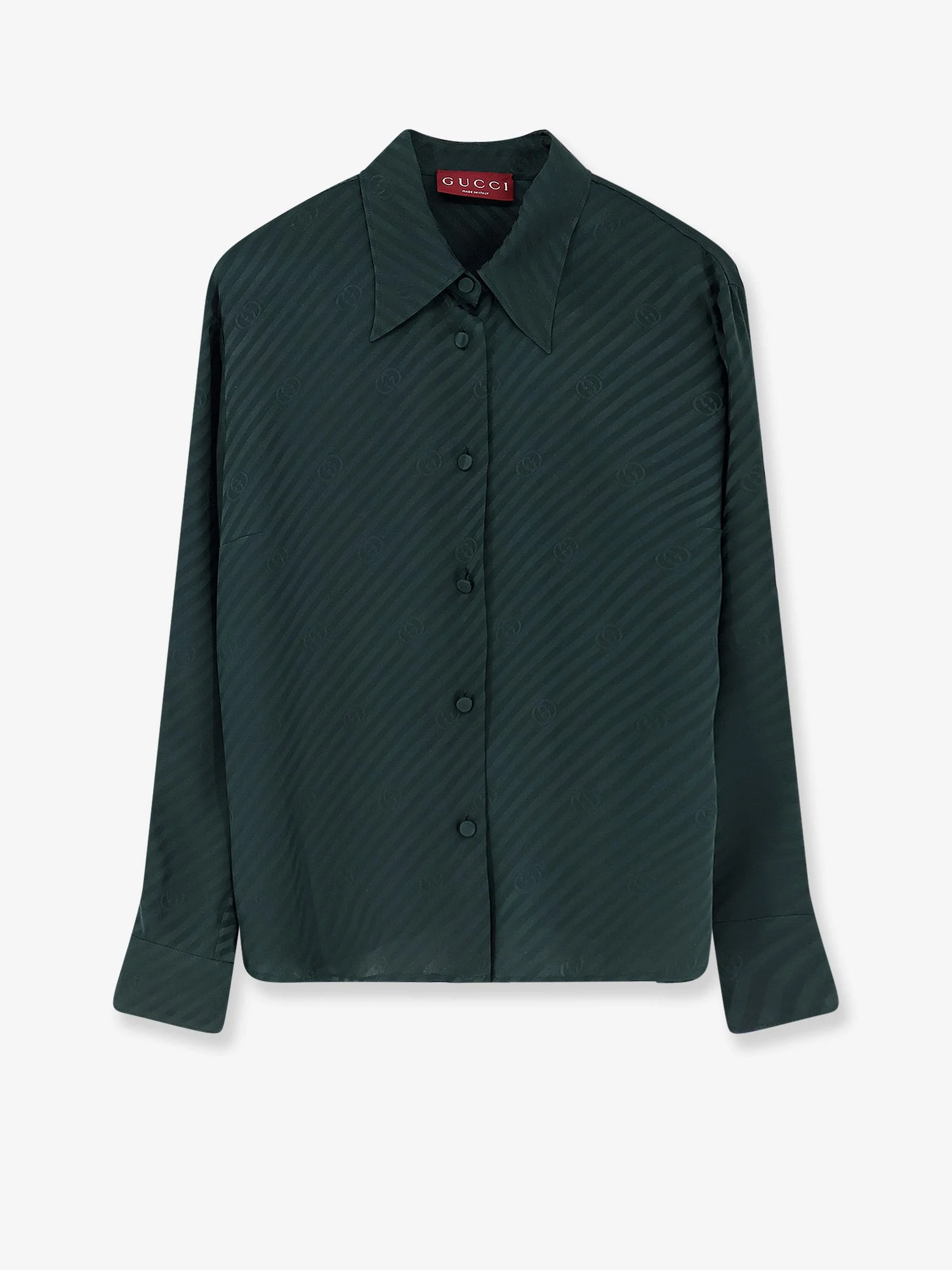 Gucci Silk Shirt With Diagonal Motif - 1