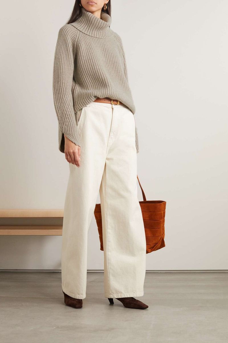 KHAITE Nimbus ribbed cashmere turtleneck sweater outlook