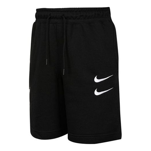 Nike Swoosh French Terry Short Alphabet Printing Casual Sports Shorts Black DB4958-010 - 1