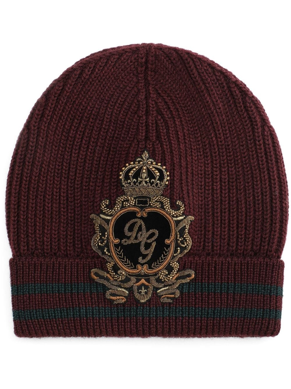 appliqué ribbed-knit beanie - 1