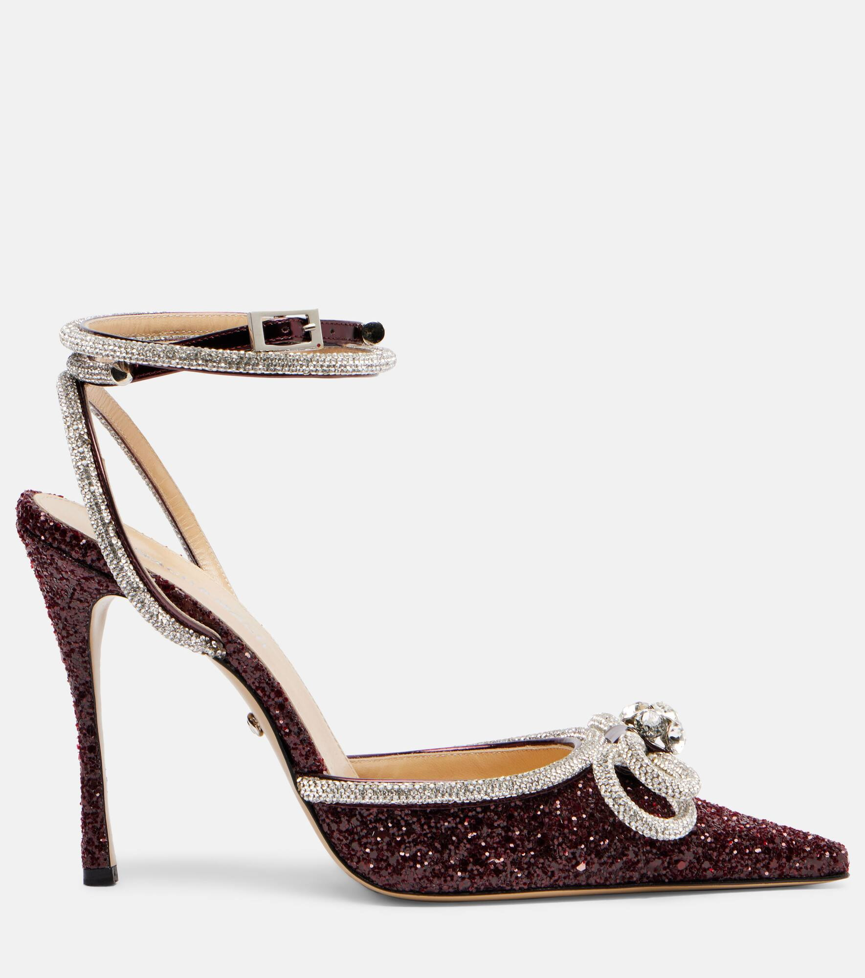 Double Bow 110 embellished pumps - 4