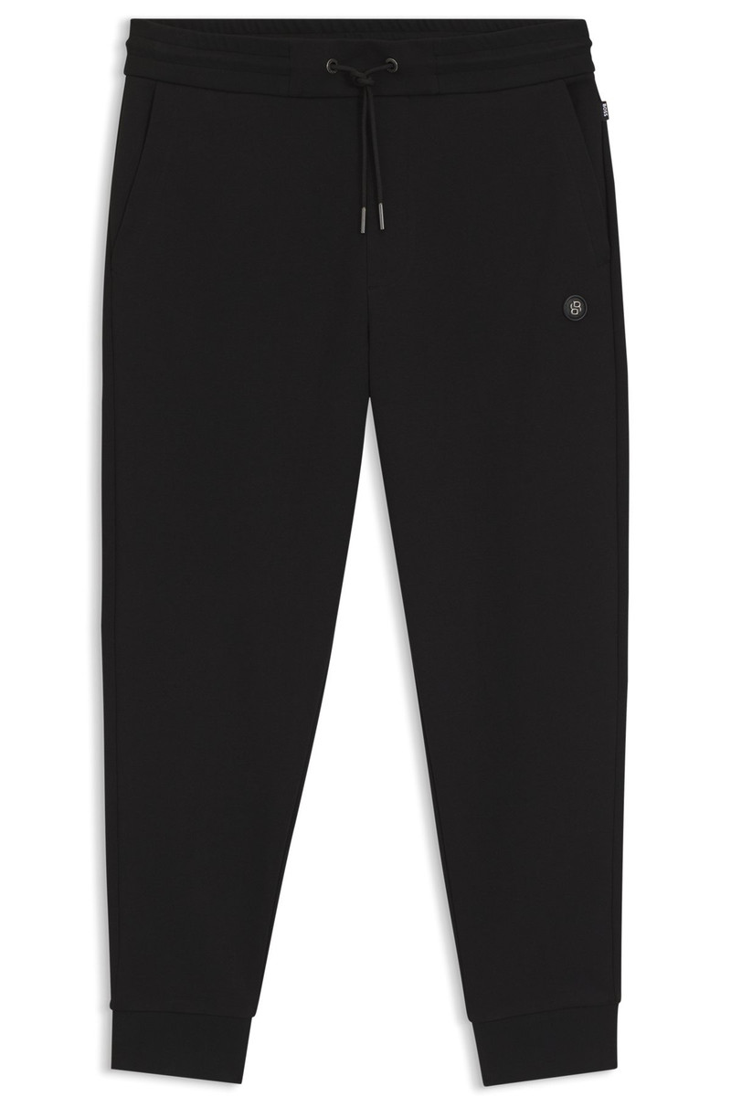 COTTON-BLEND TRACK PANTS WITH DOUBLE B MONOGRAM BADGE 1