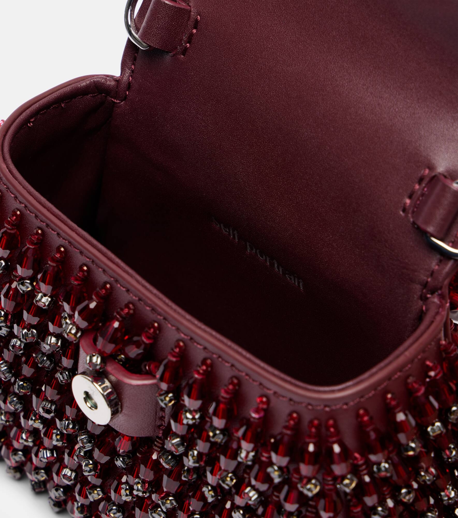 Bow Micro beaded leather tote bag - 3