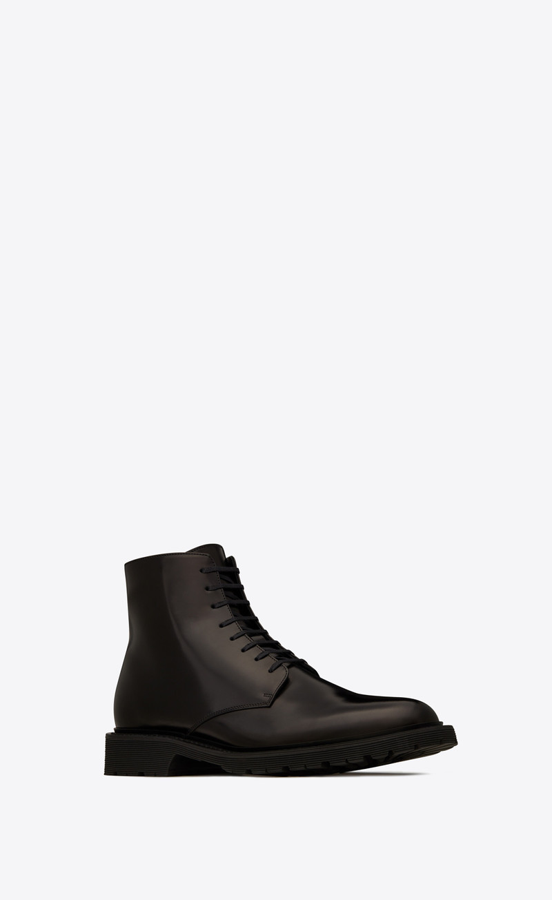 army laced boots in smooth leather 3