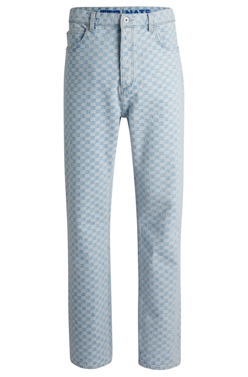 BAGGY-FIT JEANS IN CHECKERBOARD DENIM - 1