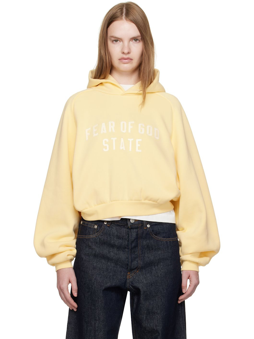 Yellow Fleece Raglan Hoodie - 1