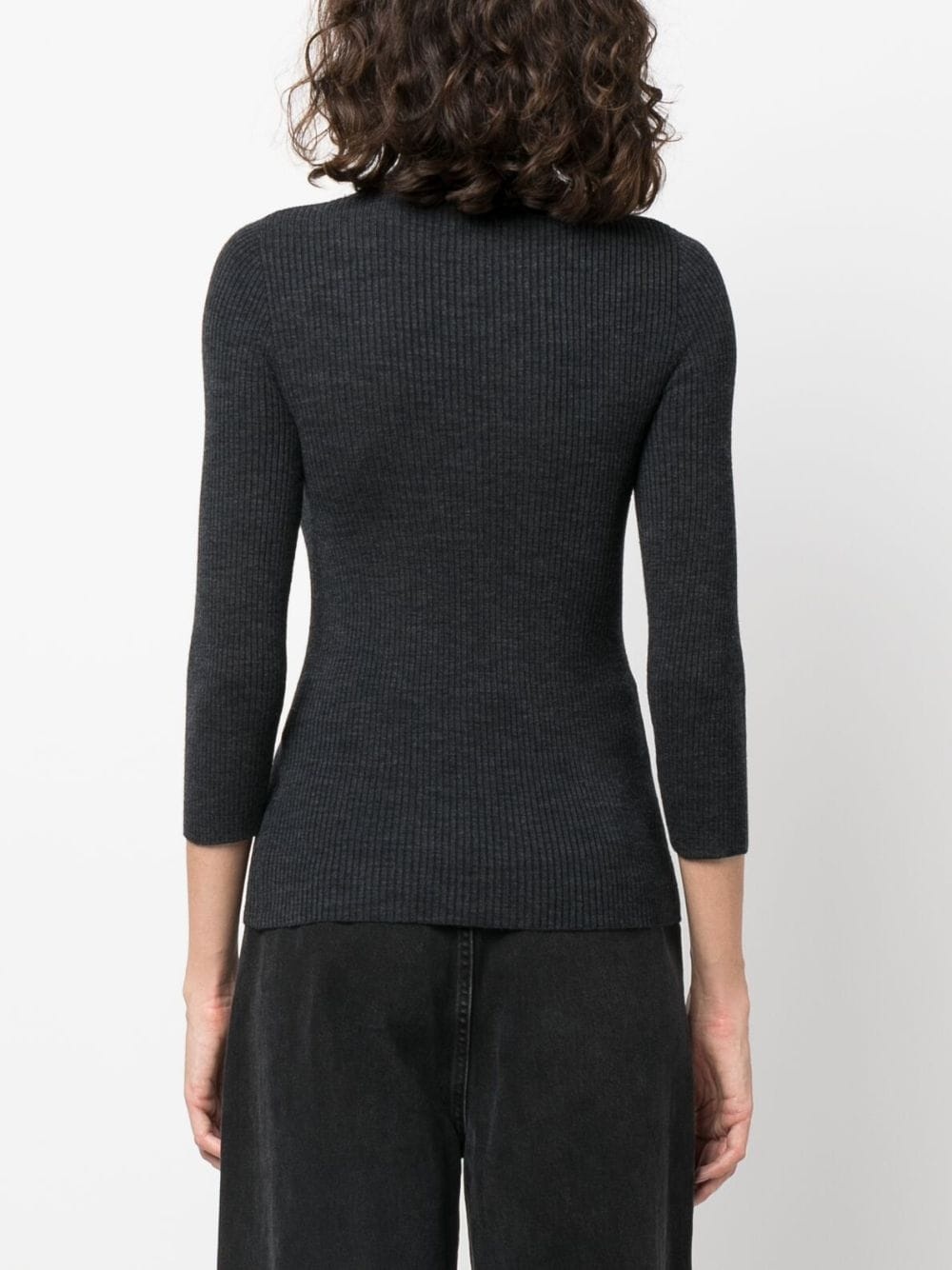 ribbed-knit roll-neck knitted top - 4