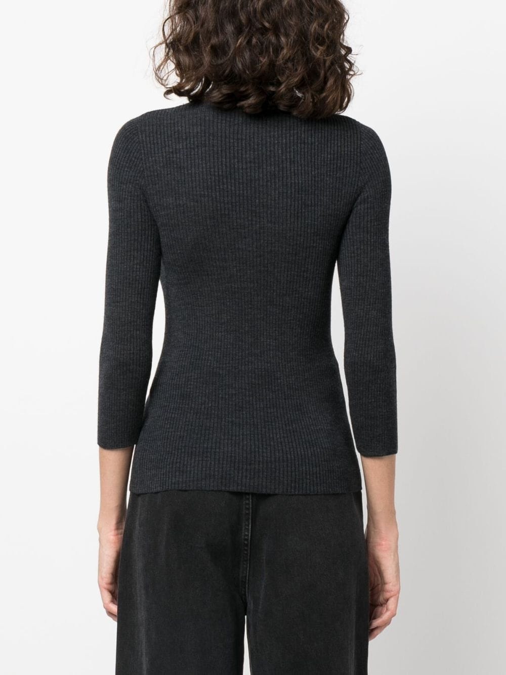 ribbed-knit roll-neck knitted top - 8