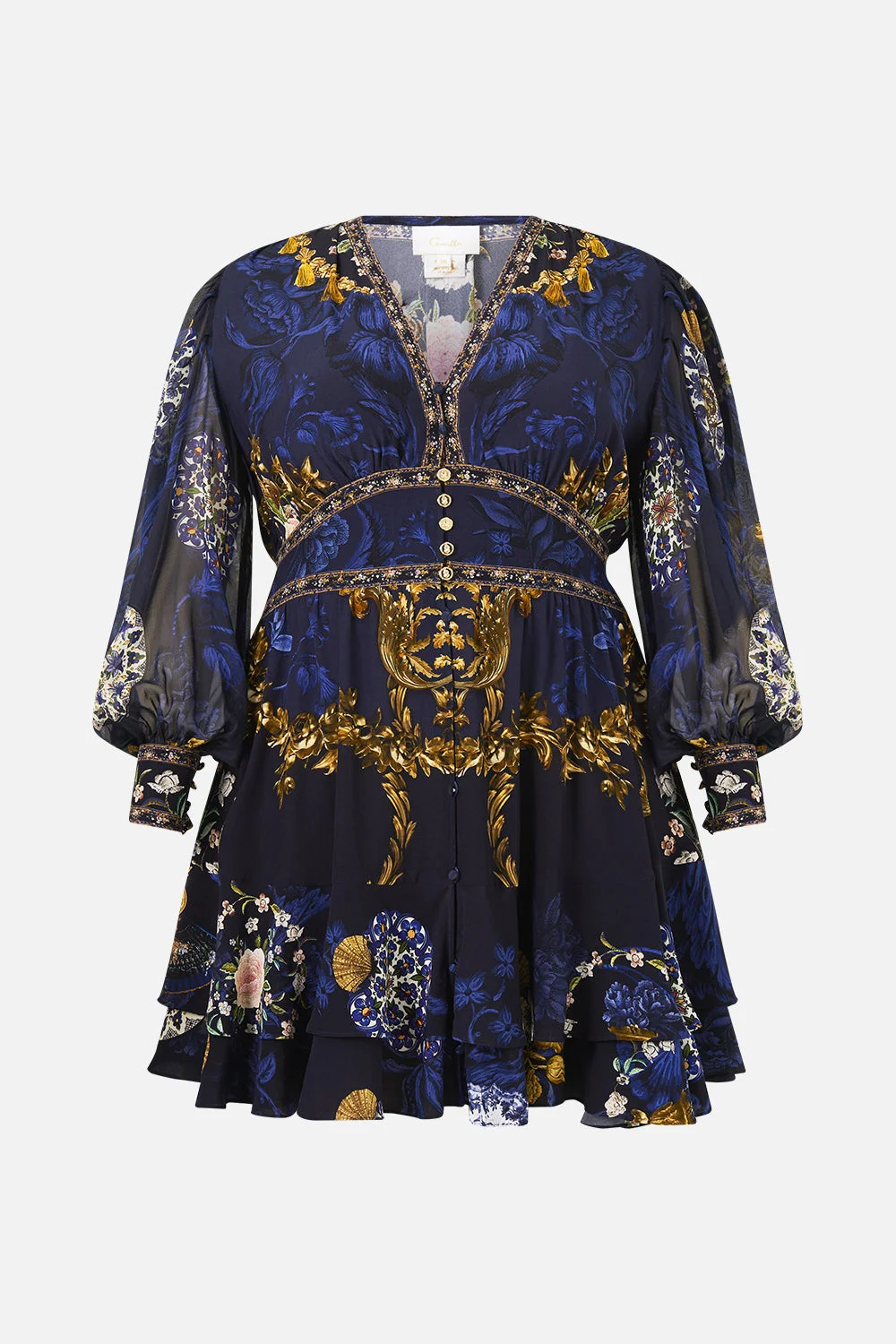 BUTTON FRONT FRILL DRESS - 1