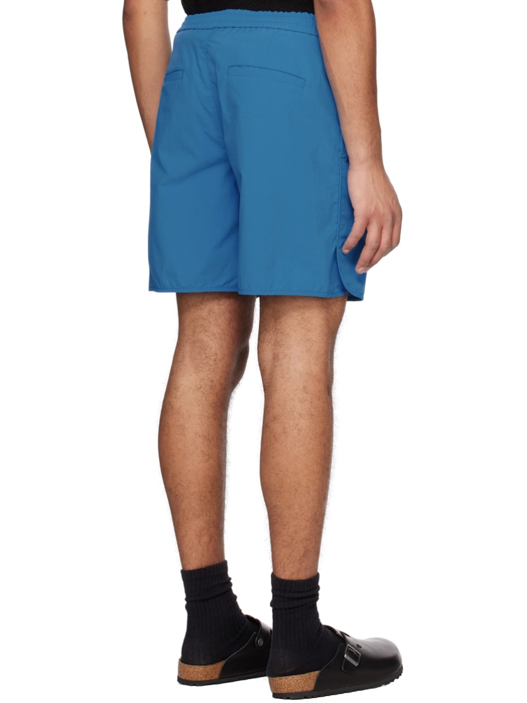 Blue Embroidered Shorts - 3